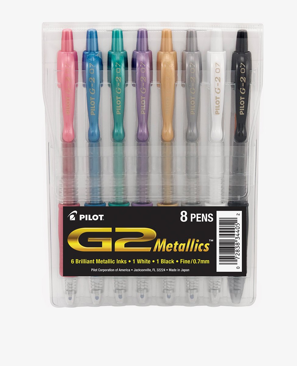 Pilot G2 Metallic Pens - Assorted Color 8-pack