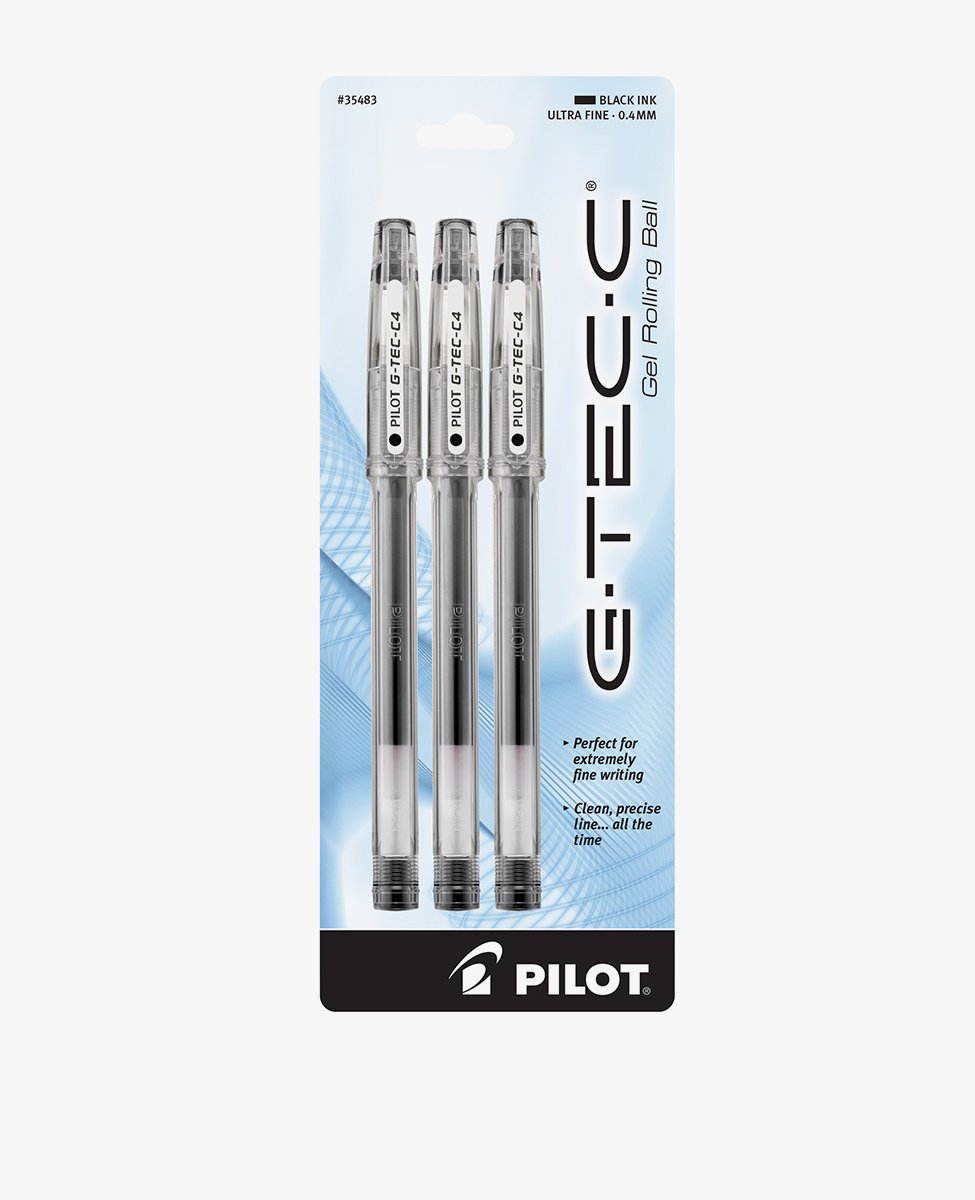 Pilot G-Tec-C Gel Rolling Ball - Black 3-pack