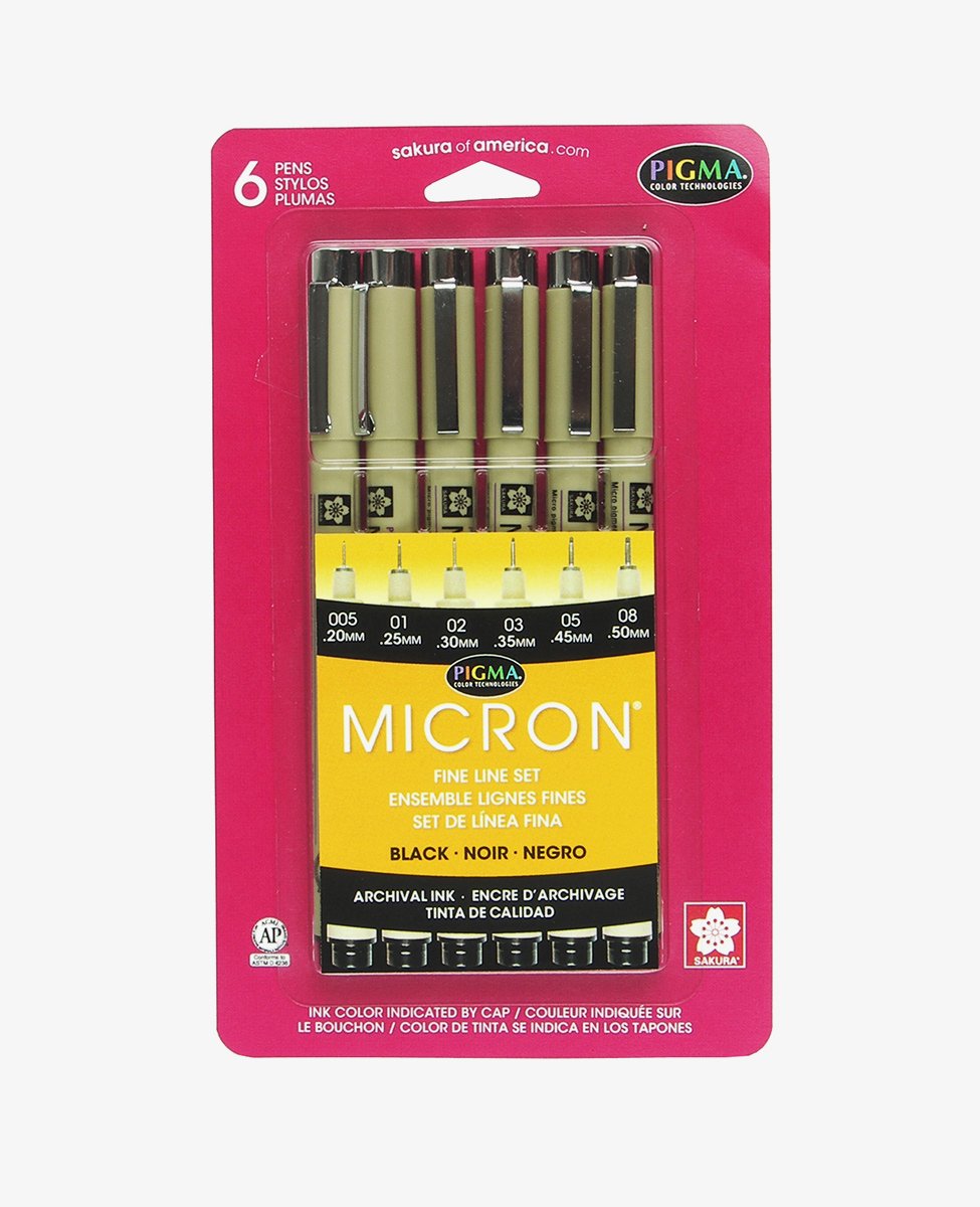 Pigma® Micron® Black 6-pack