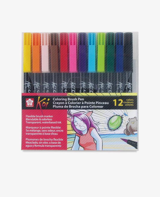 Koi Coloring Brush Pens - Assorted Color 12-pack