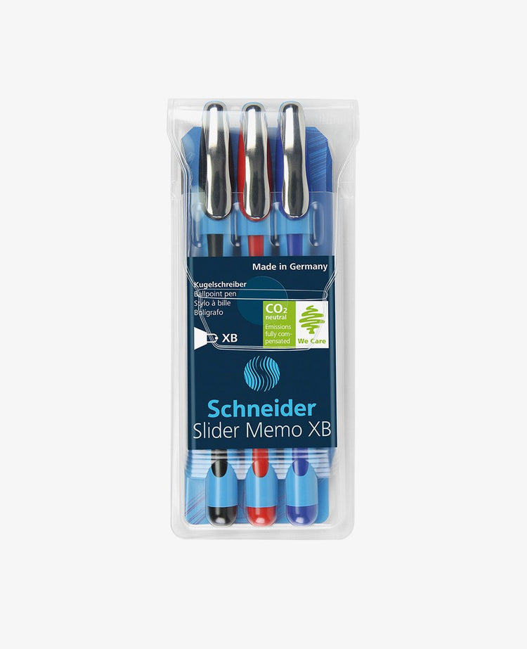 Schneider Slider Memo XB Ballpoint Pen Assorted Color 3-Pack