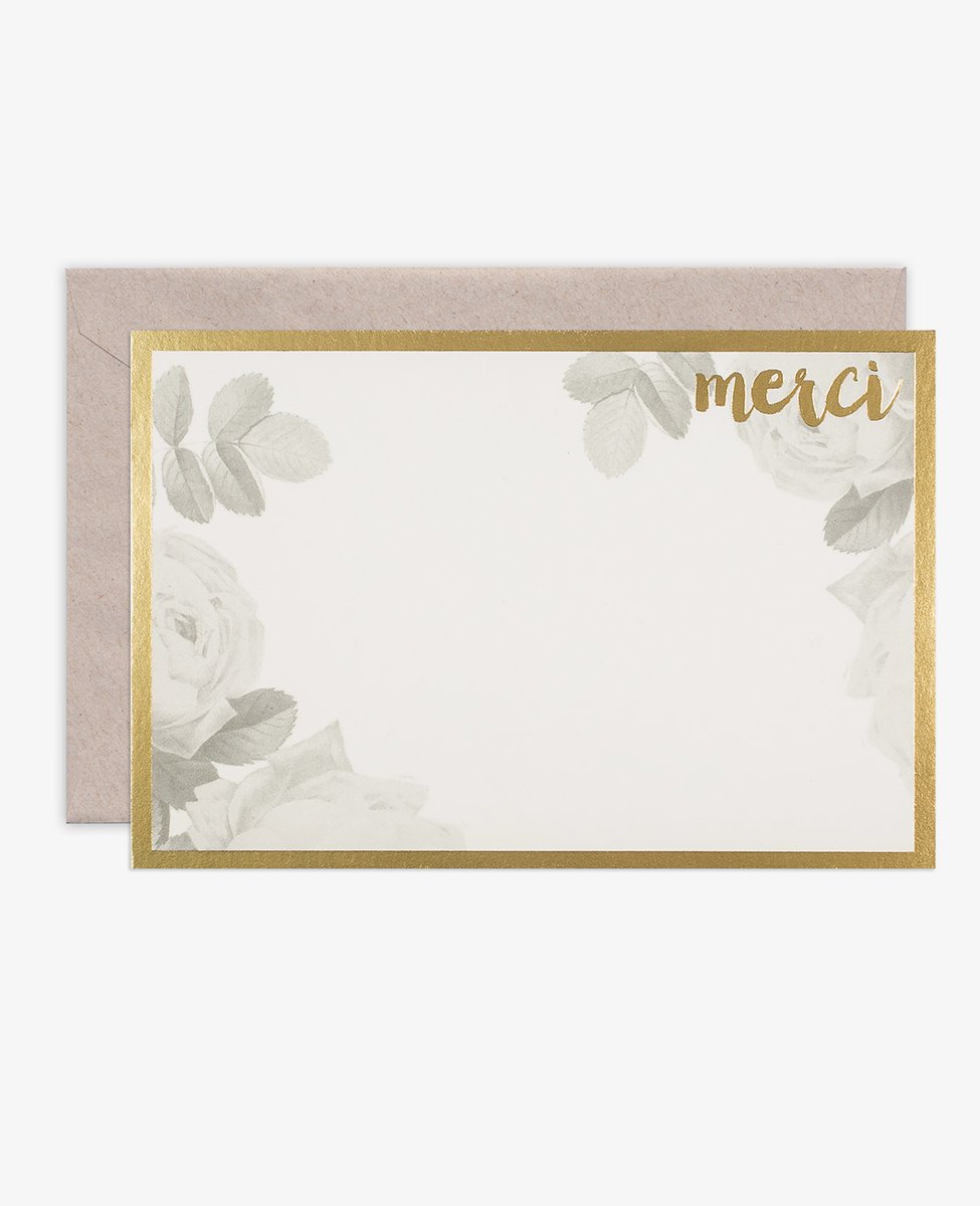 Merci Rose - Conjunto de cartas de agradecimiento plano