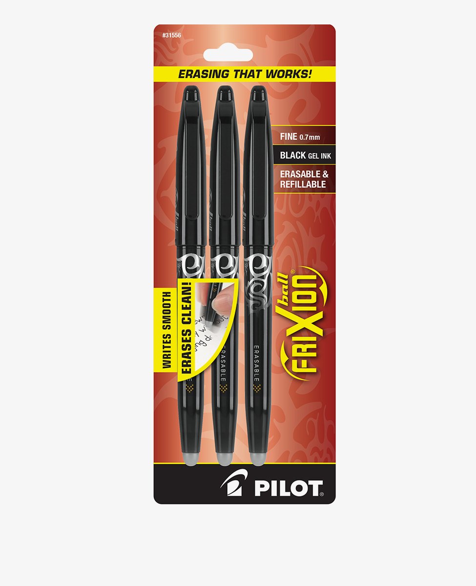 Bolígrafos de gel borrables Pilot FriXion - Paquete de 3