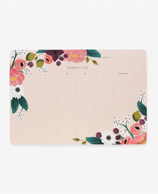 Pink Floral Weekly Deskpad